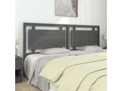 Cabecero De Cama Madera Maciza De Pino Gris 205,5x4x100 Cm