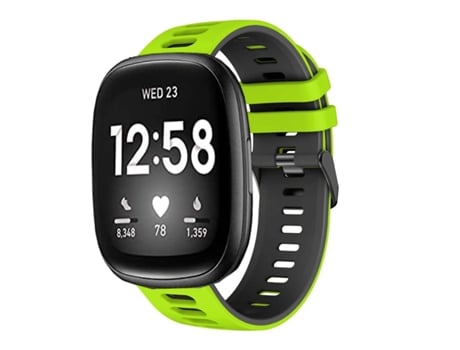 Correa Pioneer para Fitbit by Google Versa 3 Verde Claro y Negro
