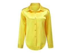 2026-blusa De Seda Brillante Ligera Para Mujer Yynuda Con Cuello Lapel Y Botones De Manga Larga