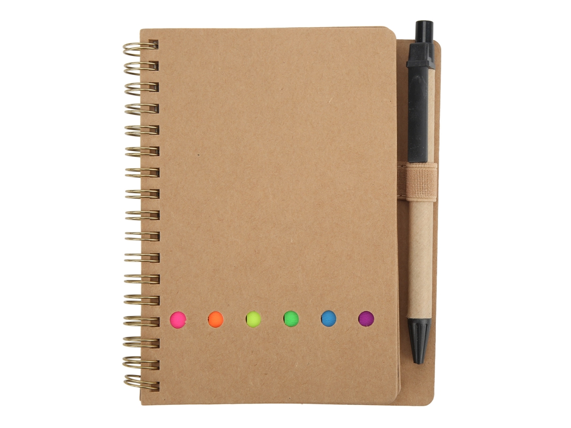 Cuaderno Portátil De Cuero Con Doble Espiral Y Bolígrafo Insertado Para Estudiantes Y Oficina Marrón