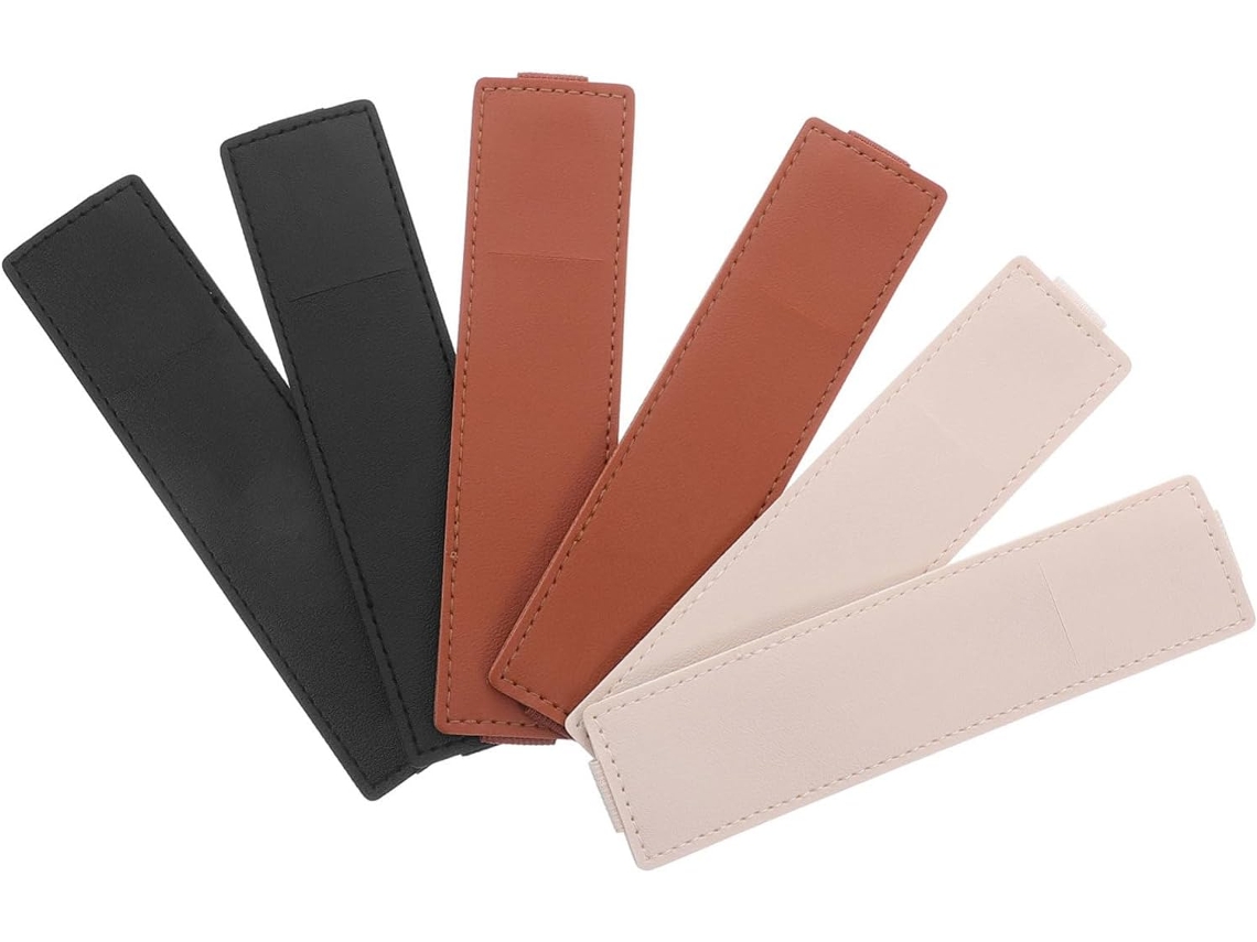 Juego de 6 portalápices elásticos ajustables para cuadernos, con correa de nailon resistente para una mejor organización.