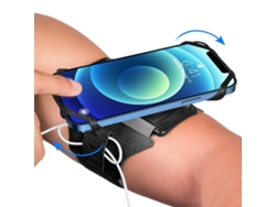 Soporte de muñeca para teléfono móvil, brazalete desmontable giratorio de 360° para deportes, apto para la mayoría de los teléfonos móviles del mercado.