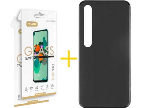 Kit Funda + Protector de Pantalla Xiaomi Mi 10 5G ACCETEL Cristal Templado 8346 Negro