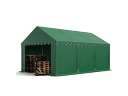 Cobertizo de almacenamiento de 3x6 m de PVC 700 N, impermeable, color verde oscuro, para herramientas