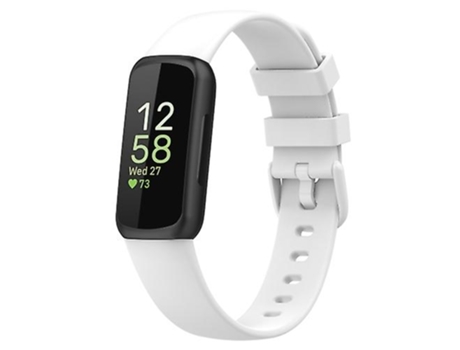 Correa para Fitbit Inspire3 Correa de reloj de silicona de color sólido blanco VENISYMLIS