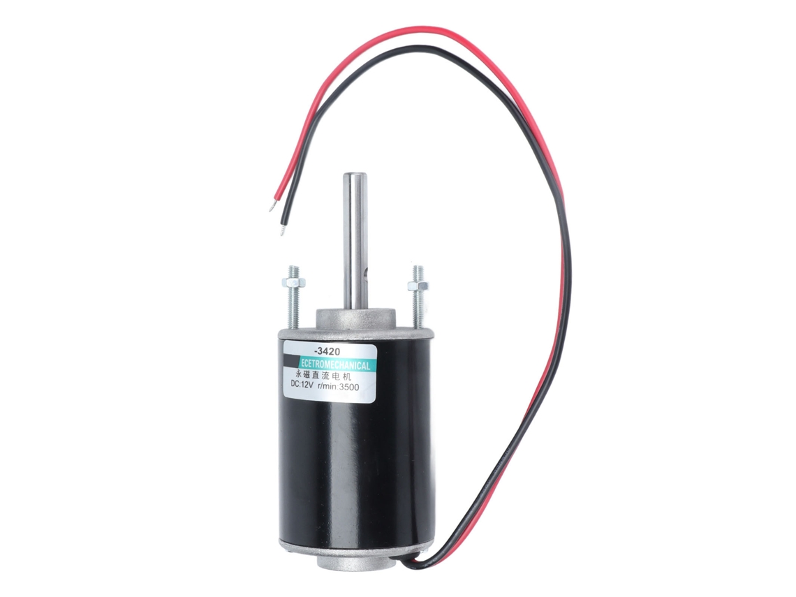 Motor De Cc De Imán Permanente De Alta Velocidad (3500 Rpm) Y 12 V Con Eje De 43 Mm Y Rodamiento De Bolas Cw/ccw.