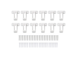 Soportes de alambre de plástico blanco para estantes, 12 unidades