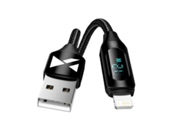 Cable Usb-a A Lightning Wozinsky Con Pantalla Led 2.4a 1m - Negro