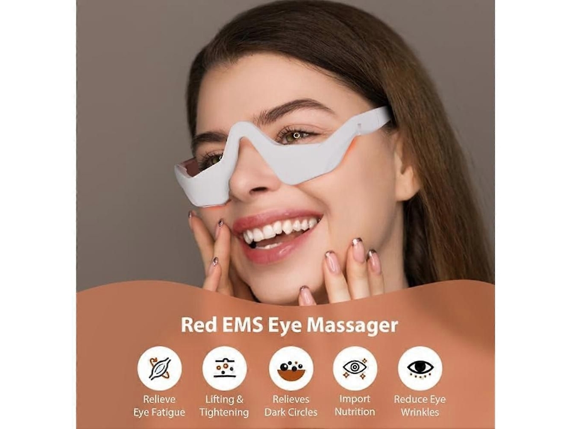 Gafas de terapia de luz roja para el área de los ojos, dispositivo de terapia de luz roja, masajeador ocular de microcorriente, removedor