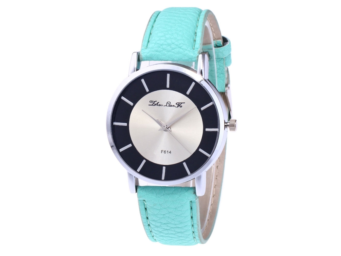 Reloj De Pulsera Para Hombres De Moda Con Correa De Pu, Dial Redondo, Cuarzo (mintcream)