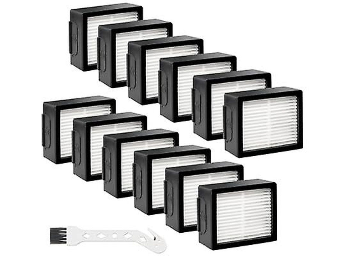 Paquete de 12 filtros de alta eficiencia Roomba para aspiradoras Irobot Roomba serie EIEJ. Incluye 1 cepillo.