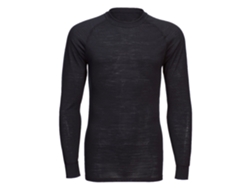 Camiseta De Lana Merino De Manga Larga Y Cuello Redondo Negro / Xxl