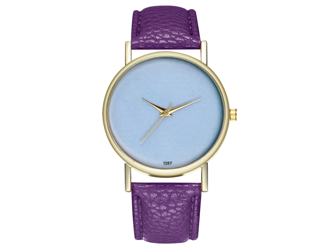 Reloj De Pulsera Unisex De Moda Cuarzo Para Ocio, Morado