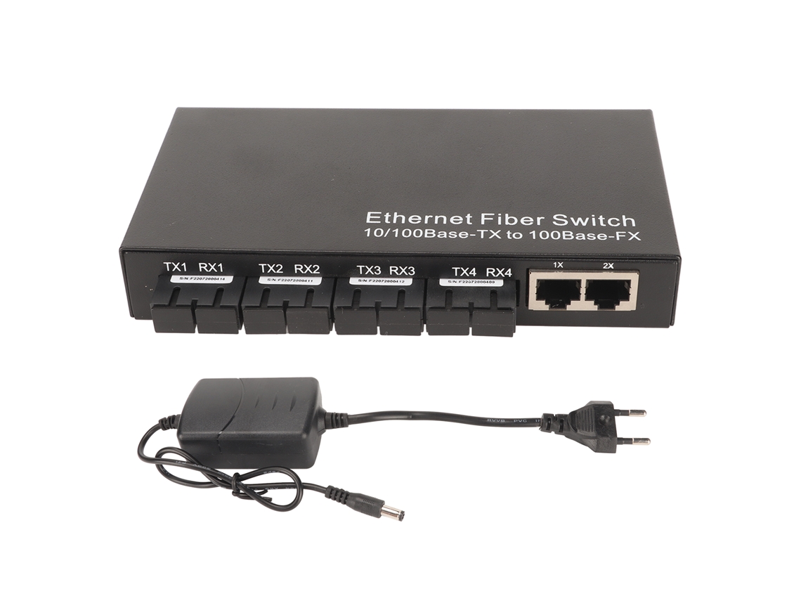 Conversor De Mídia Ethernet Para Fibra Óptica Tx1310nm 10/100mbps 25km Rj45 Sc Porta 100-240v Plug Eu