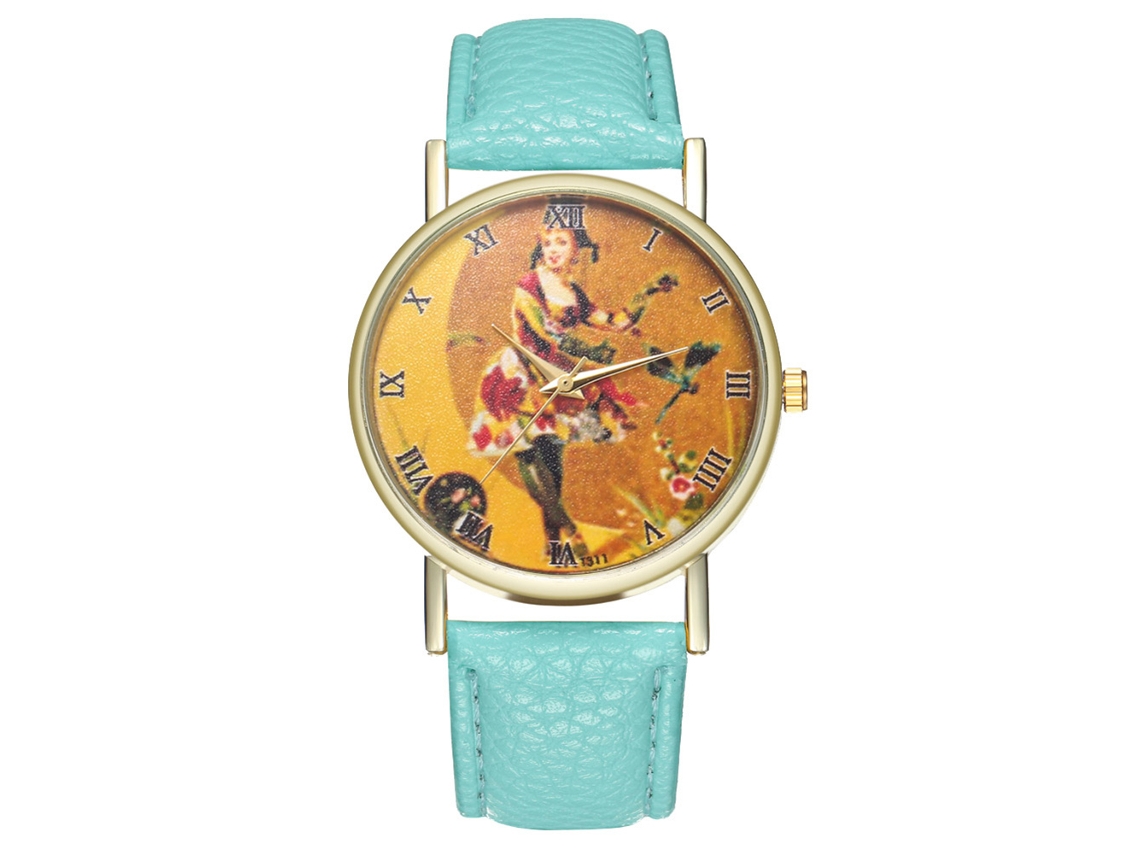 Reloj Analógico De Cuarzo Con Correa Pu Unisex Zhoulianfa Estilo Moderno (menta)
