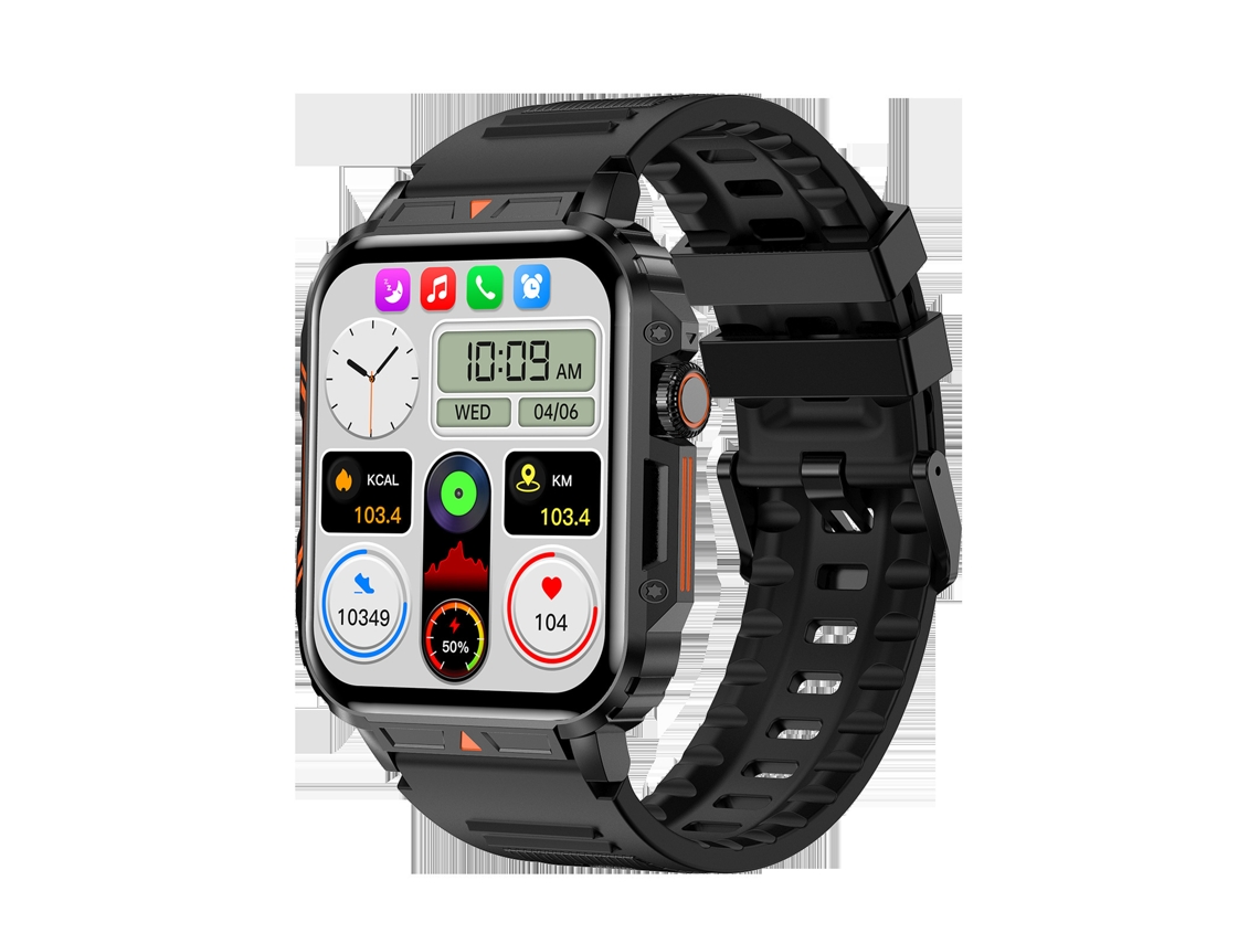 Reloj inteligente L81 con llamadas de voz, Bluetooth, monitorización de frecuencia cardíaca y presión arterial, multifuncional, color negro. Yunzii