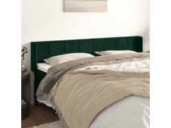 Cabecero De Cama | Panel De Cabecero De Terciopelo Verde Oscuro 163x16x78/88 Cm