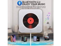 Reproductor De Cd Portátil, Apto Para Montaje En Pared, Altavoces De Alta Fidelidad Integrados, Sonido De Alta Calidad.