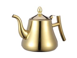 Tetera Hokarua De Acero Inoxidable De 1 Litro Con Filtro, Para Uso Doméstico Y En Restaurantes (dorada).