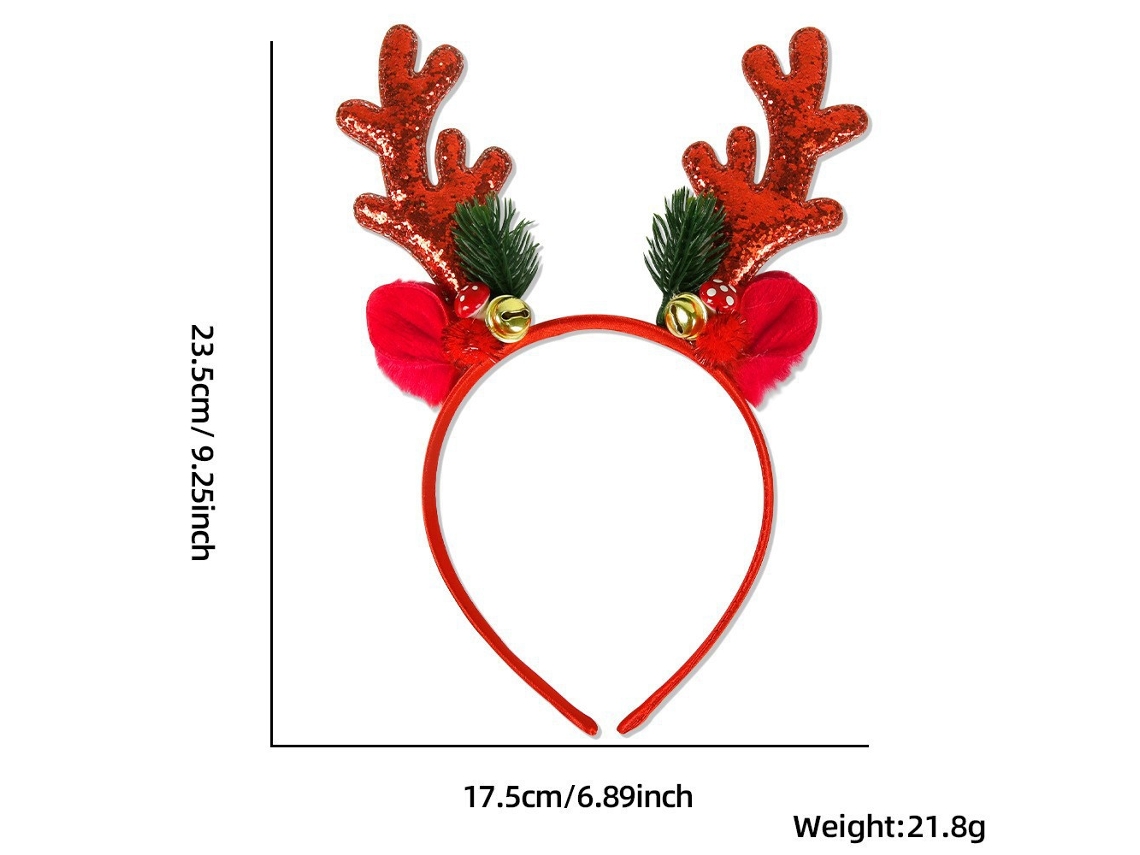 Tiara navideña con cuernos, brillante accesorio navideño, ideal para fiestas, cosplay y uso diario Aeuzwr (Estilo 21)