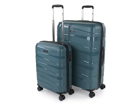 Juego De Maletas Rígidas Pp JASLEN Stuttgart azul metaloco (48X75x29 Cm - 92L)