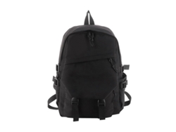 Mochila retro y colorida para mujer, de gran capacidad, ideal para el colegio, para chicas y estudiantes de secundaria. Negra.