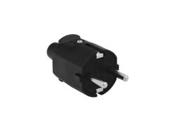Enchufe industrial bipolar con toma de tierra de 4,8 mm fabricado en caucho negro Wolfpack Línea Profesional