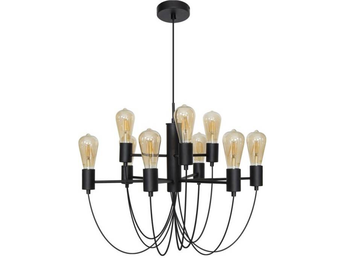 Lámpara de Techo FABRILAMP Aixa (Negro, Cuero - E27 - Máx. 60W - Metal)