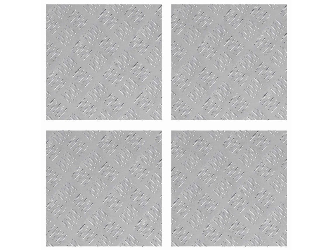 Taburete cuadrado 4 piezas Plata 40 x 40 cm Aluminio EXCLUSIVO MAISON