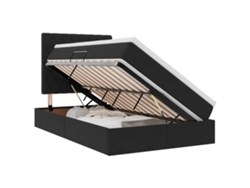Vidaxl Cama Con Almacenamiento Y Colchón Negro 120 X 200 Cm Terciopelo