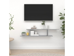 Estante De Pared Para Tv Madera Gris Sonoma 125x18x23 Cm