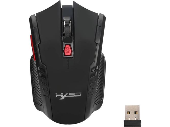 Ratón HXSJ 6D (Inalámbrico - Negro)