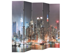 Biombo plegable Nueva York de noche, 200 x 170 cm, WSD237964, Lovely Home