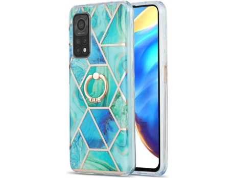Funda Xiaomi Mi 10T Pro 5G/Mi 10T 5G HFS-HOUSE Mármol con Anillo de Soporte (Verde)