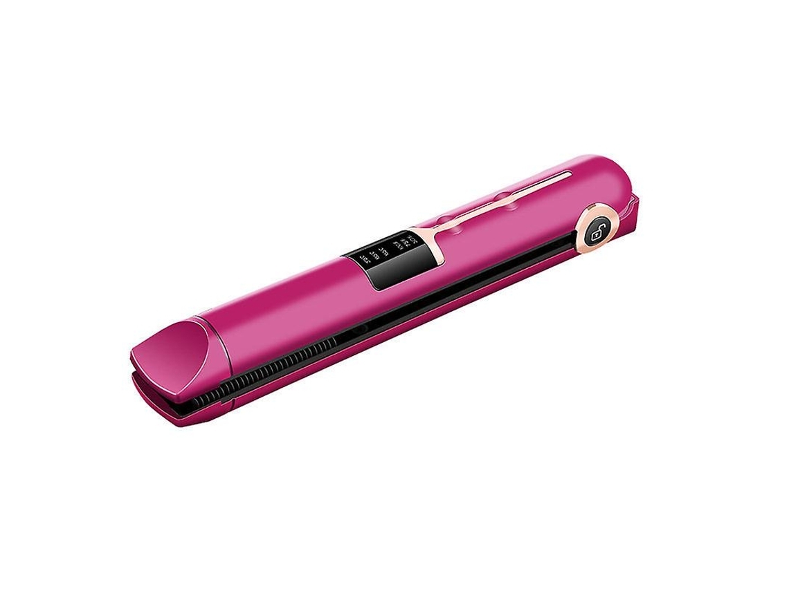 Mini Plancha de Pelo Inalámbrica con Placa de Cerámica Plancha de Pelo de Viaje Recargable Pantalla Digital Temperatura Ajustable Rosa YEMAESRE