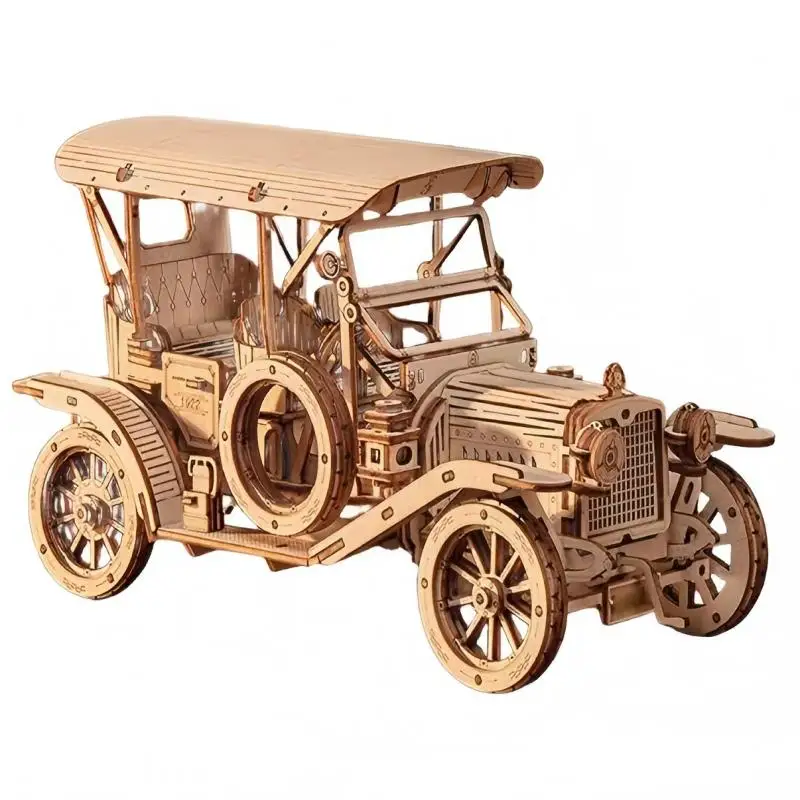 Rompecabezas 3d De Madera De Coche Retro Clásico, Kit De Modelo Mecánico Para Armar Para Adultos
