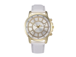 Reloj De Pulsera Unisex De Cuarzo Con Strass Moda Simple (blanco)