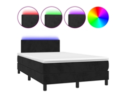 Maison Exclusive - Cama Box Spring Con Colchón Y Led Terciopelo Negro 120x190 Cm