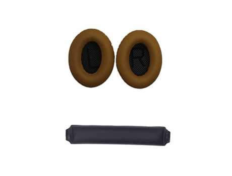 Protetores de ouvido e faixa de cabeça de reposição para fones de ouvido Bose QC15 QC25 QC35 Caqui+Negro