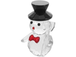 Elegante Figura Muñeco Nieve Cristal Decoración Estar Sombrero Negro Adorno Navideño Artístico Fácil Cuidar