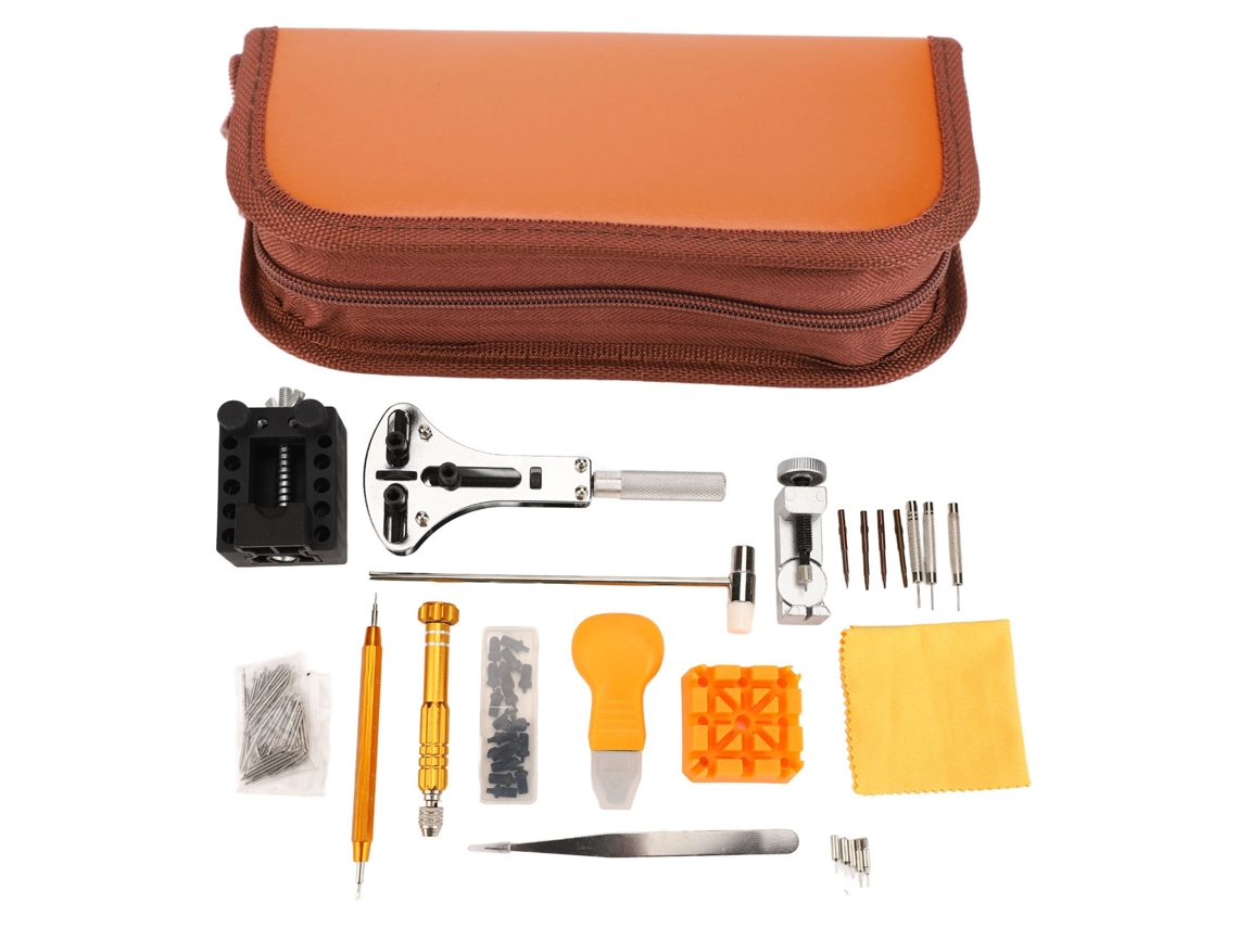 Kit De Herramientas Para Reparación De Relojes Con Abridor De Caja, Base Fija Y 150 Piezas.