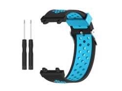 Pulsera De Silicona Suave Para Amazfit Active Edge A2212 Con Hebilla De Pasador Azul Y Negro.