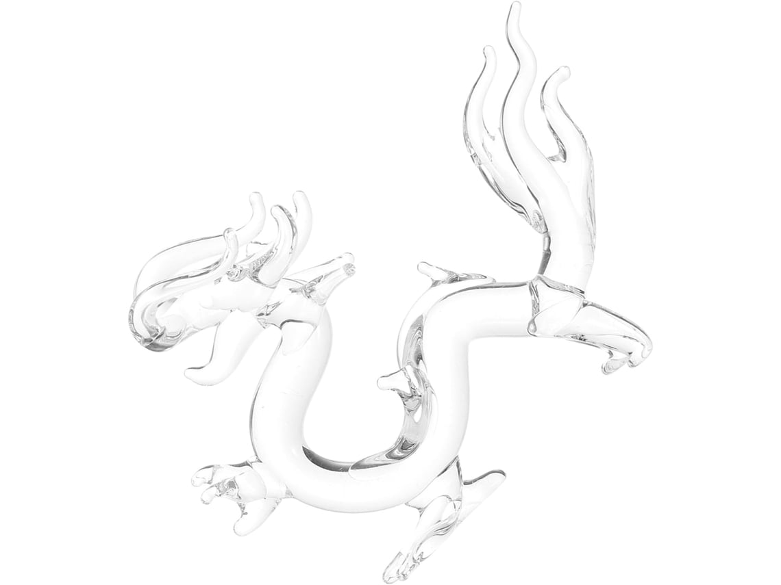 Figura Decorativa Dragón Zodiacal Cristal Escultura Artística Estable Elegante Oficina Vitrina