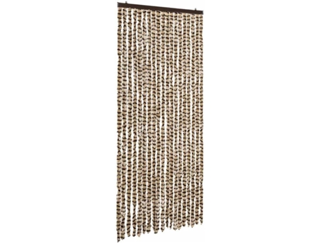 vidaXL Cortina mosquitera de chenilla beige y marrón 56x185 cm
