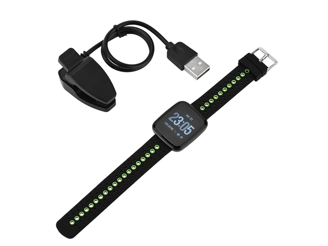 Pulsera deportiva EOOCOO con monitorización de frecuencia cardíaca y presión arterial.