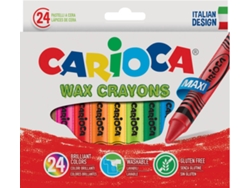 Pack de 24 Lápiz de Cera CARIOCA Wax Maxi (Multicor)