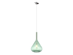Lámpara colgante moderna Kona, 1 luz, cristal verde, casquillo E27, regulable hasta 250 cm, diámetro 20 cm, luz superior