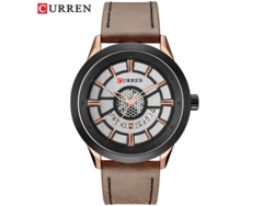Elegante Reloj De Pulsera Multifuncional Para Hombre Con Correa De Cuero, Calendario Y Mecanismo De Cuarzo Resistente Al Agua.