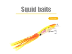 2026rebe-señuelo De Calamar 24cm/40g, Bait Artificial Con Anzuelo Triple, Lifelike Squid Lure, Crankbait Para Pesca Amarillo Naranja