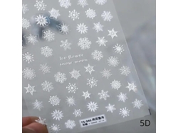 Pegatina Autoadhesiva Para Uñas Con Diseño De Copo De Nieve Navideño De Invierno Cortado Con Láser 3d Y Diamantes De Imitación.